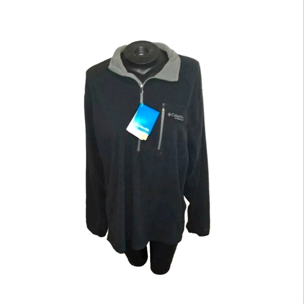 Columbia Men's Large Half Zip Fleece Silver Ridge Fast Trek Sweater B20#15